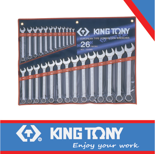 King Tony 6mm - 32mm Combination Spanner Set 26 Piece