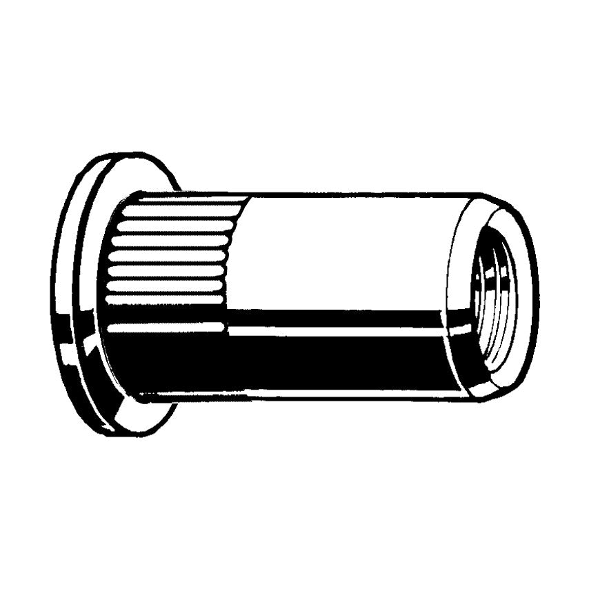 6-OCH-30 BLIND RIVET NUT CYL. OPEN SER. SHANK BZP (BX-250)