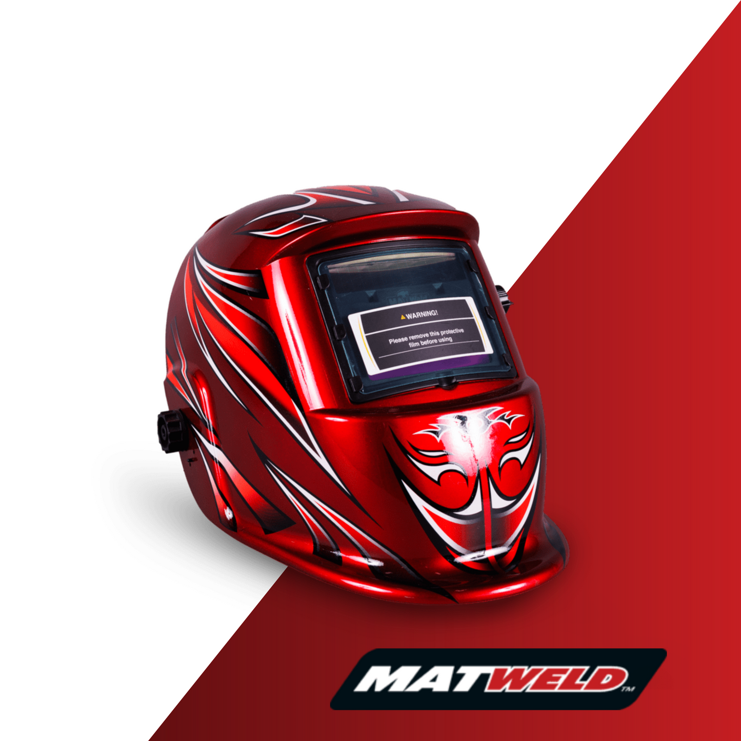 MatWeld Helmet Mat Auto-Dark Grind Opt Red