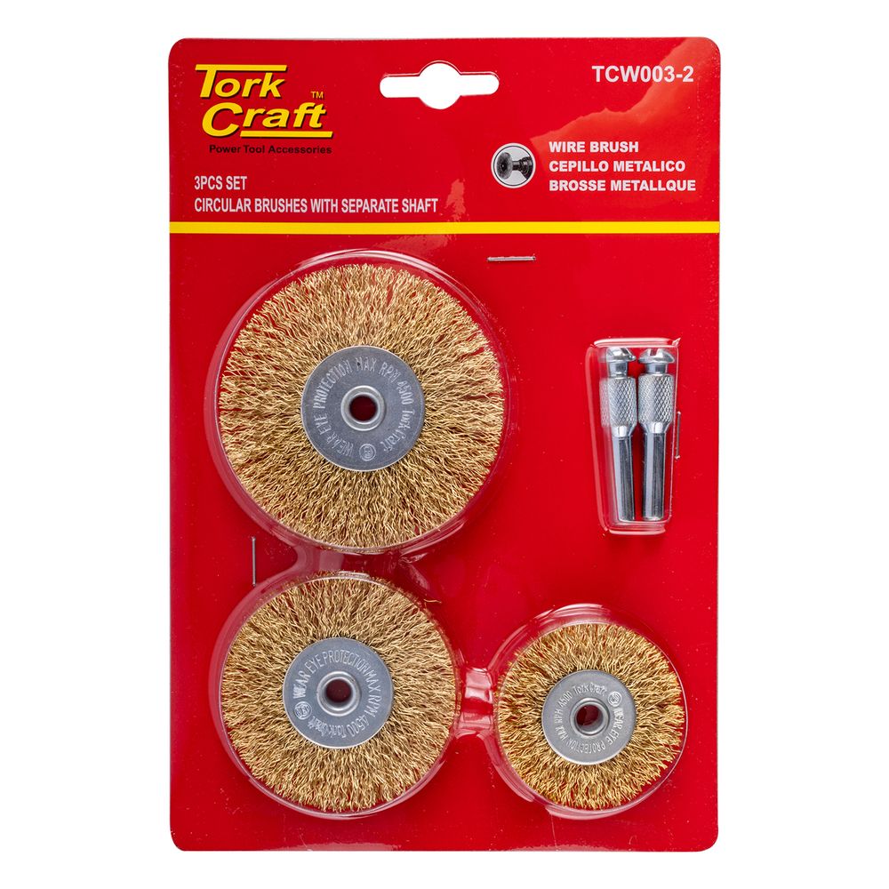 Wire Wheel Set 3pce Separate Shank
