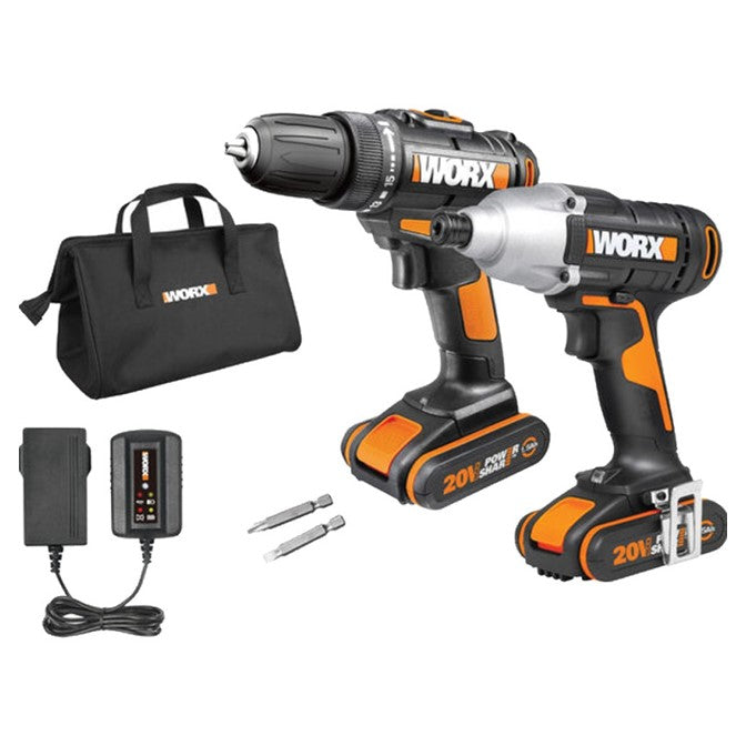 WORX 20V Drill and Impact Driver Combo Kit