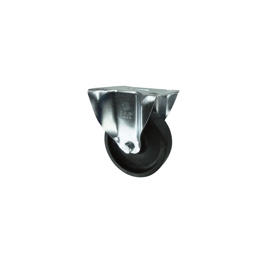 Castor, 80mm, Unbraked, Fixed, Top Plate, Thermoplastic, Black
