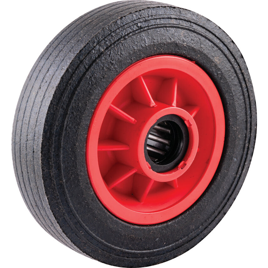 Rubber Wheel, 160mm Wheel, 150kg Capacity, 1" Bore, Roller Bearing