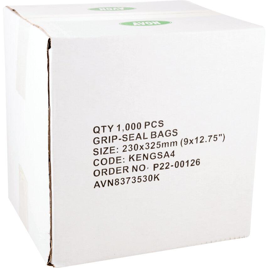 9"x12.3/4" Plain Grip seal Bags, PK-1000