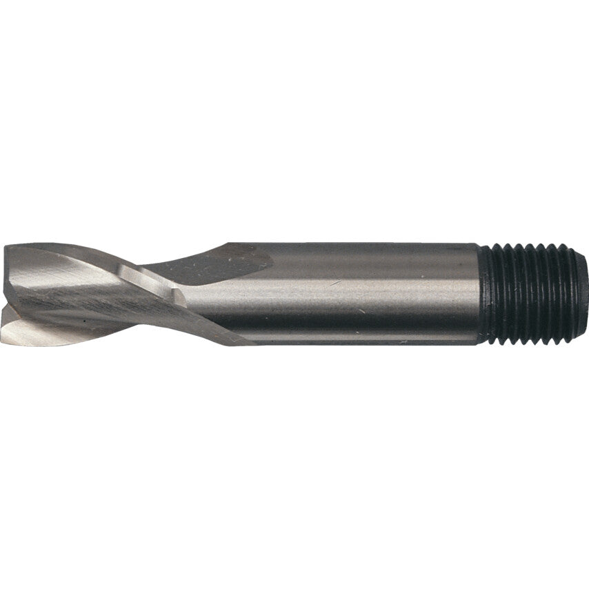 Short Slot Drill, 8mm, 2fl, Threaded Shank, Cobalt High Speed Steel, Bright