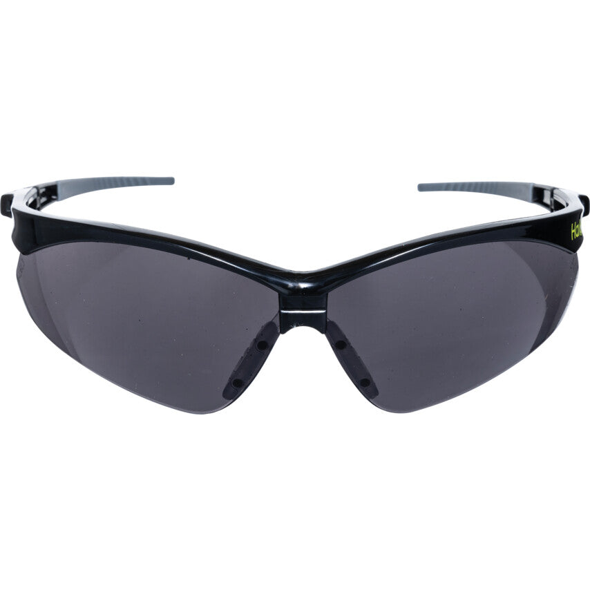 Safety Glasses, Grey Lens, Black Half-Frame