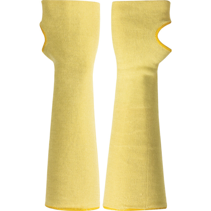 Kevlar Cut Resistant Sleeve 14", With Thumb Hole, Yellow, EN388