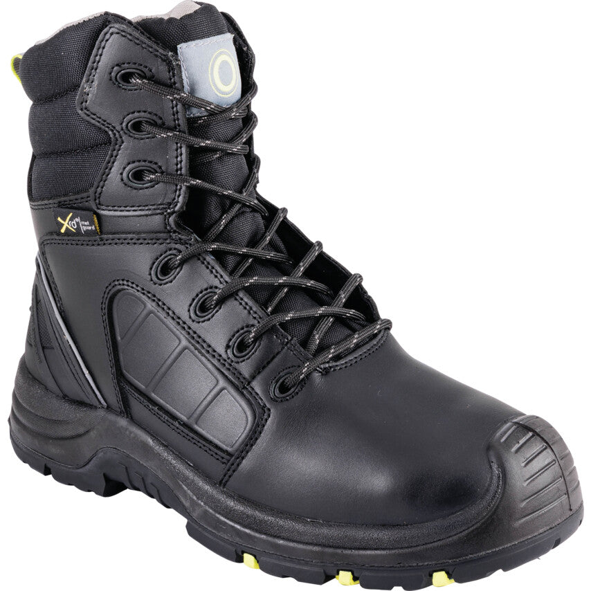 Unisex Composite Safety Boots, Size 10, Black, Leather Upper, Composite Toe Cap, S3, EN ISO 20345:2011