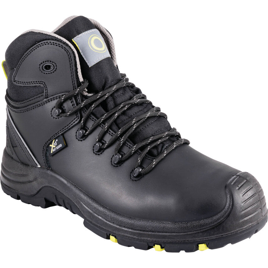 Unisex Composite Safety Boots, Size 10, Black, Leather Upper, Composite Toe Cap, S3, EN ISO 20345:2011