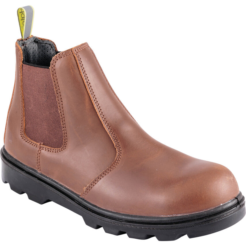 Unisex Metal Safety Boots, Size 8, Brown, Leather Upper, Steel Toe Cap, S3, EN ISO 20345:2011