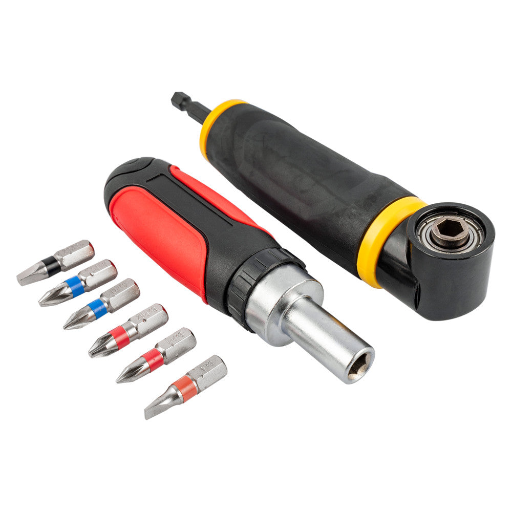 Angle Driver 1/4" 90deg C/W Ratchet 6pc Tork Craft