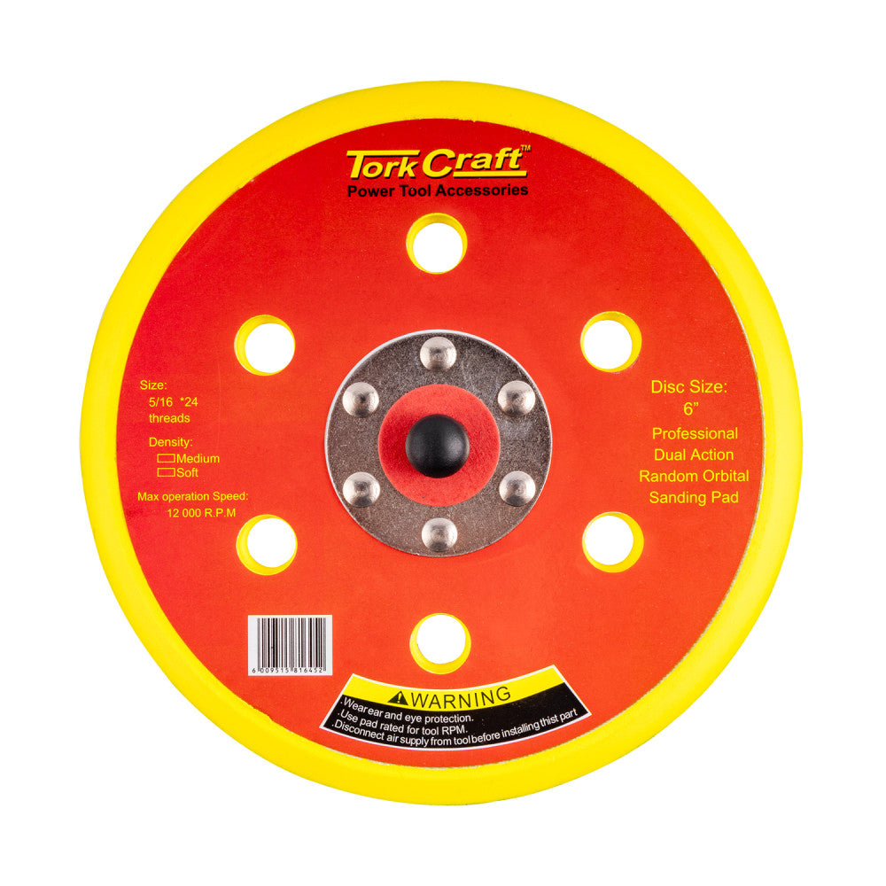 Backing Pad 150mm Velrco Ver (Sander) 6-Holes