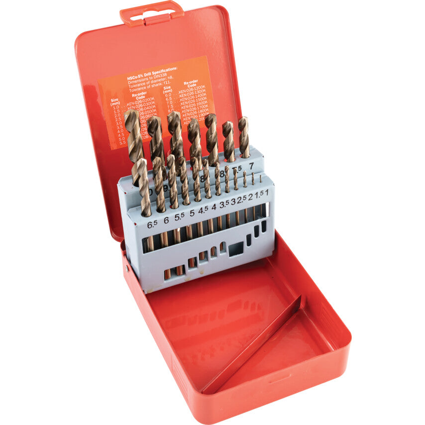 HSS-COBALT S/SDRILLS 1-10mm x0.50mm (SET-19)