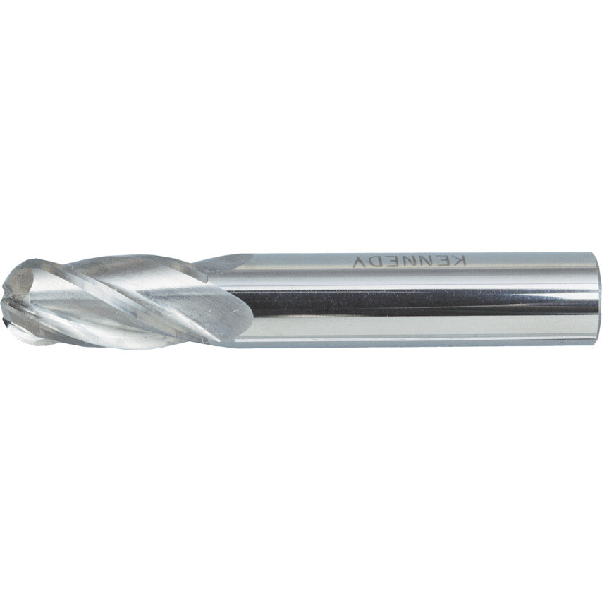 Regular, Ball Nose End Mill, 12mm, 4 fl, Solid Carbide, Uncoated