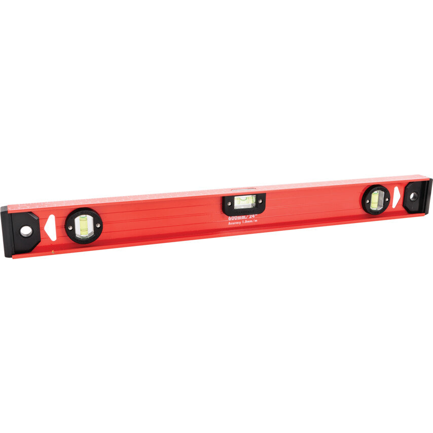 600mm, I-beam Spirit Level, 3 Vials, Horizontal/Vertical, Non-Magnetic