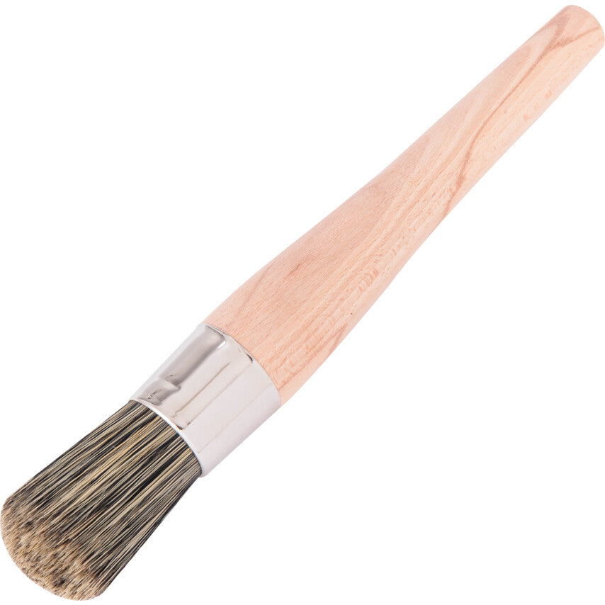 9/16in., Round, Natural Bristle, Sash Brush, Handle Wood