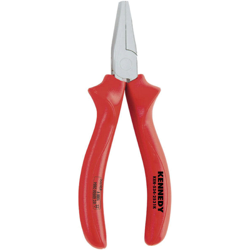 Flat Nose Pliers, Flat, Steel, 160mm, Insulated