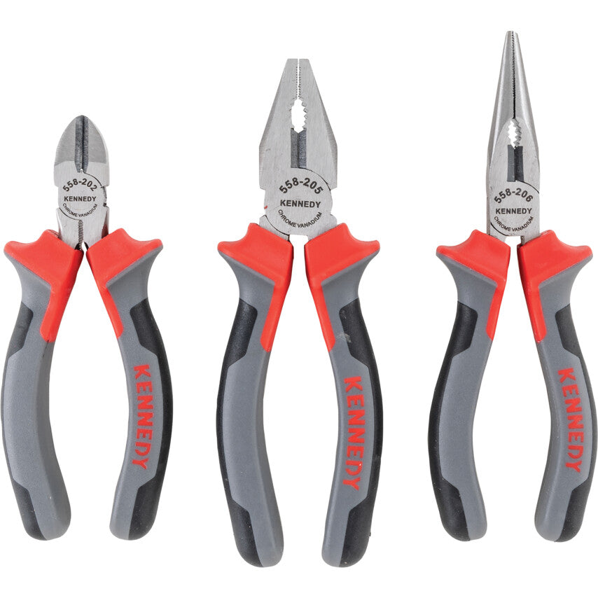 Pliers Set, Chrome Vanadium Steel, 140, 165mm, Set of 3
