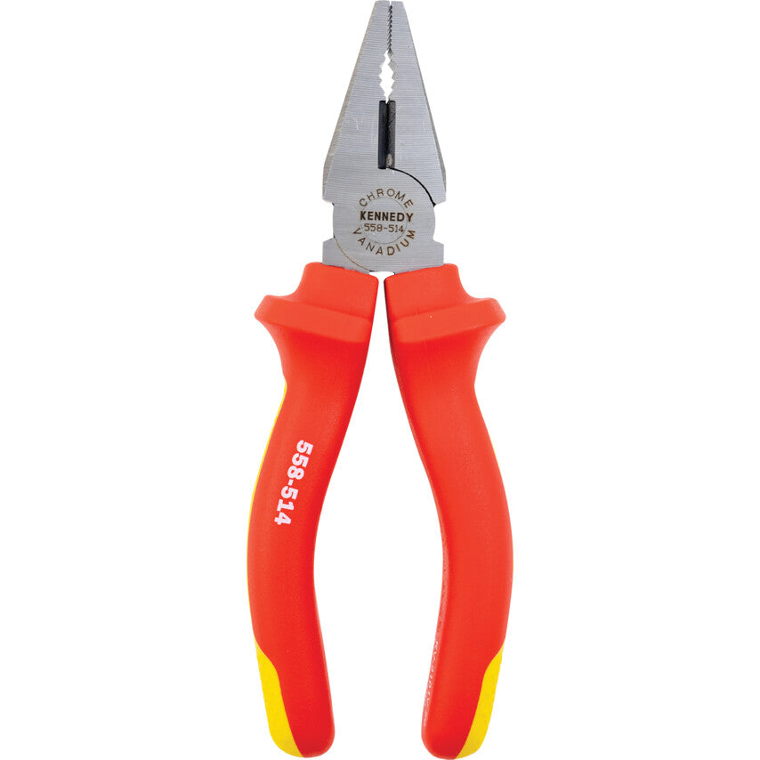 Combination Pliers, Serrated, High Carbon Alloy Steel, 160mm, Insulated, VDE