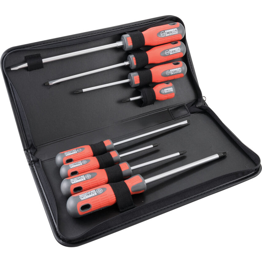 Pro-Torq, Flared/Parallel/Phillips/Pozi, Screwdriver Set, Set of 8