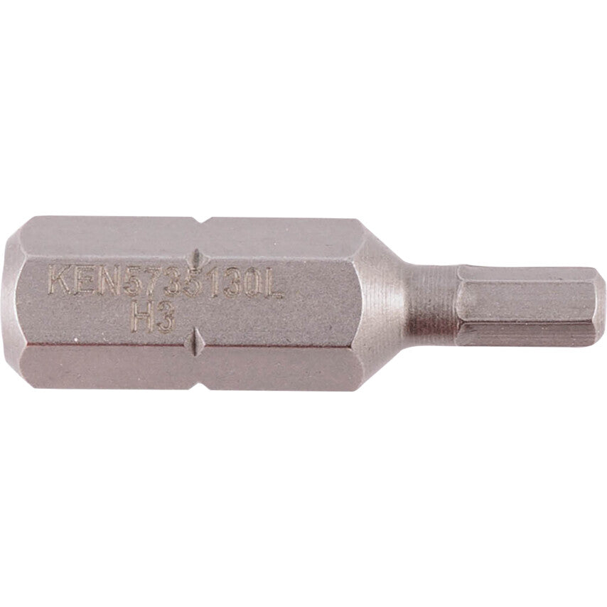 Screwdriver Bit, 3mm, Hex, 1/4" Hex