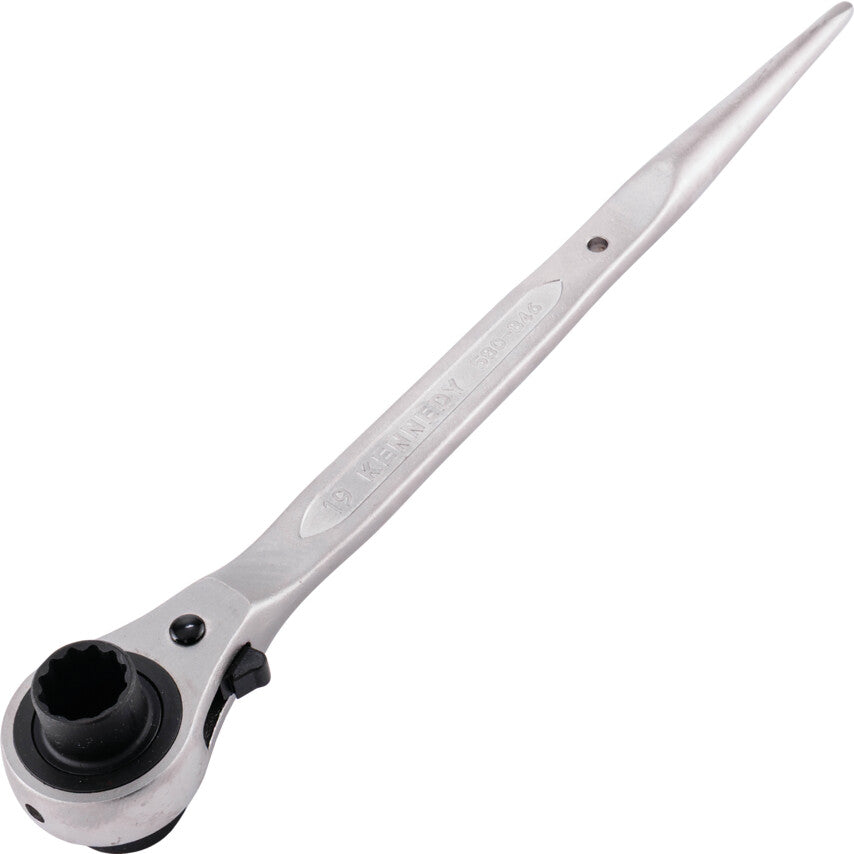 Single End, Ratchet Podger Spanner, 19 x 24mm, Metric