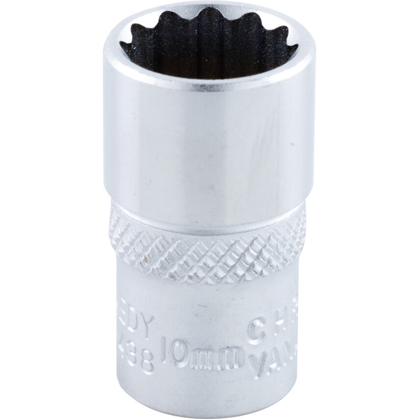 1/4in. Drive, Standard Bi-Hexagon Socket, 10mm, Metric, Chromed Finish