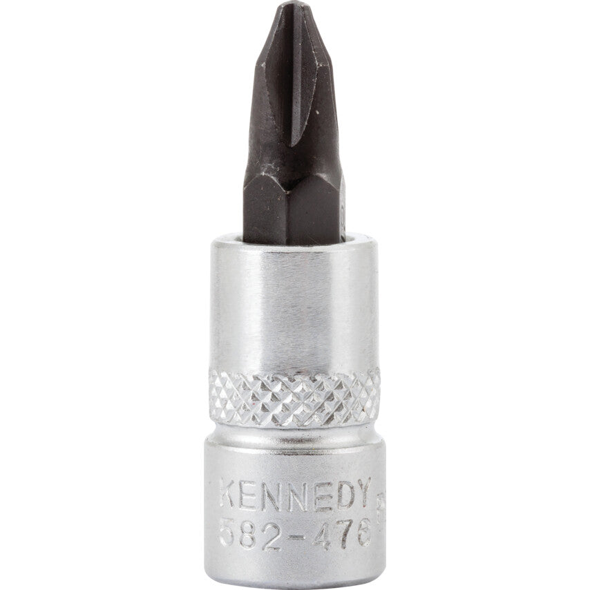 1/4in. Drive, Standard Screwdriver Bit Socket, No. 2, Phillips, Polished Finish