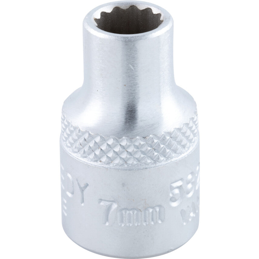 3/8in. Drive, Standard Bi-Hexagon Socket, 7mm, Metric, Chromed Finish