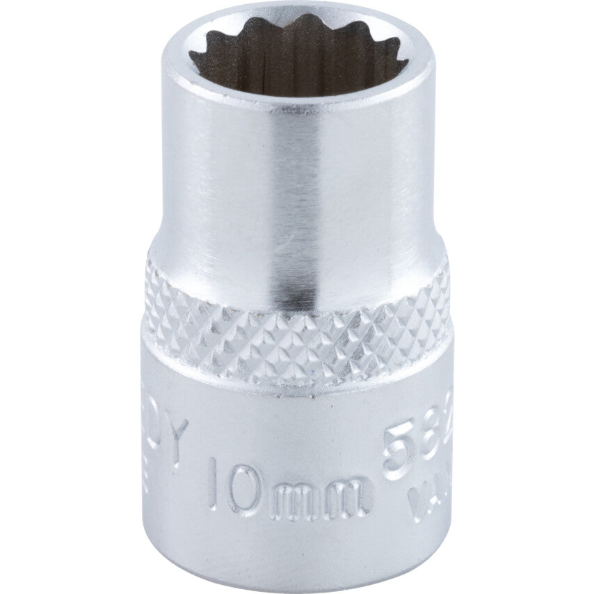 3/8in. Drive, Standard Bi-Hexagon Socket, 12mm, Metric, Chromed Finish
