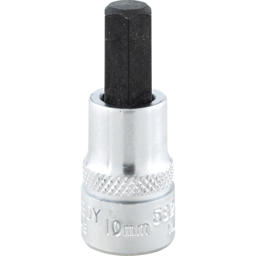 3/8in. Drive, Standard Hexagon Bit Socket, 10mm, Metric, Chromed Finish