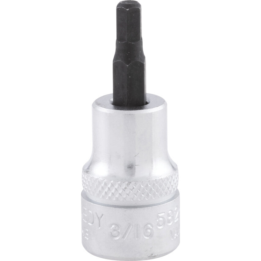3/8in. Drive, Standard Hexagon Bit Socket, 3/16in. Imperial, Chromed Finish