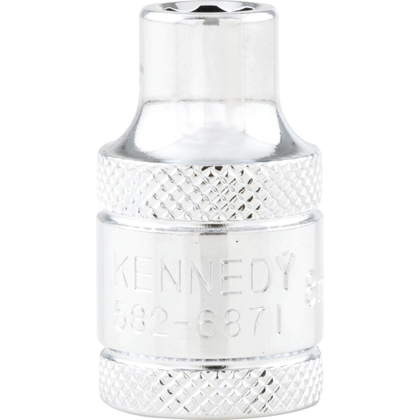 1/2in. Drive, Standard KenGrip® Socket, 8mm, Metric, Chromed Finish