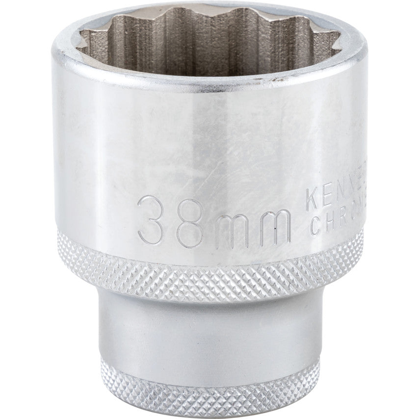 3/4in. Drive, Standard Bi-Hexagon Socket, 38mm, Metric, Chromed Finish