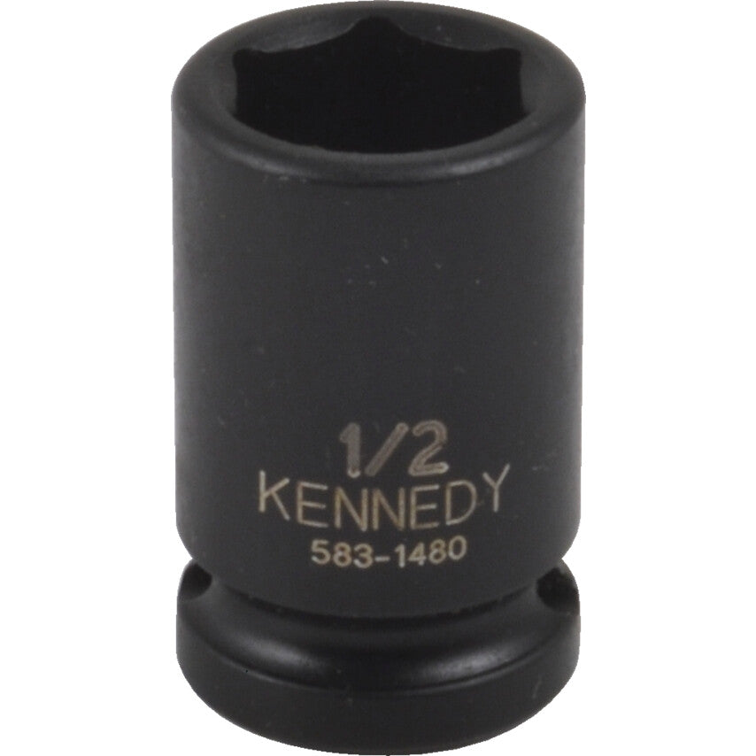 3/8in. Drive, Standard Hex Impact Socket, 9/16in. AF/Imperial, Black Oxide Finish
