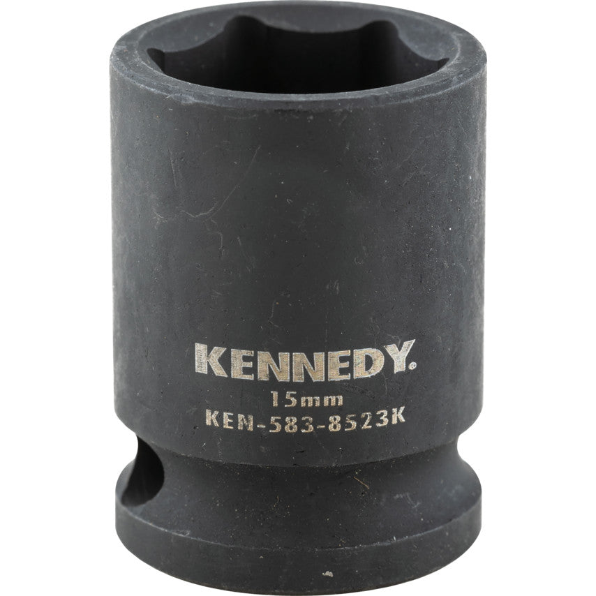 3/8in. Drive, Standard Impact Socket, 16mm, Metric, Black Oxide Finish