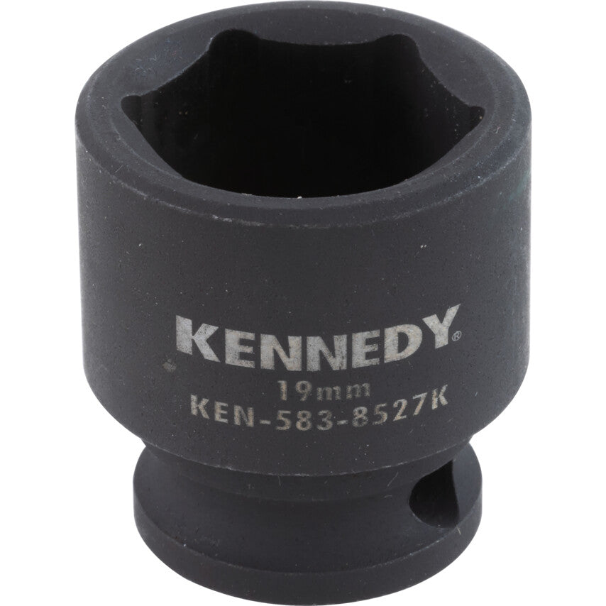 3/8in. Drive, Standard Hex Impact Socket, 21mm, Metric, Black Oxide Finish