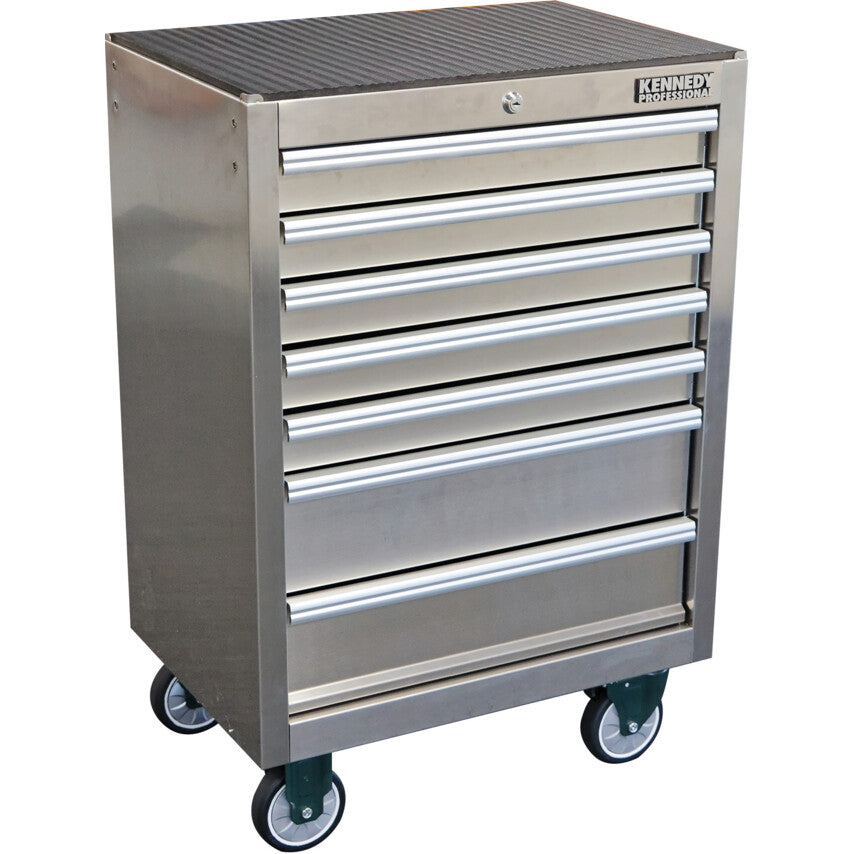 STAINLESS STEEL ROLLER CABINET PROFESSIONAL RANGE 7 DRAWERS 27"