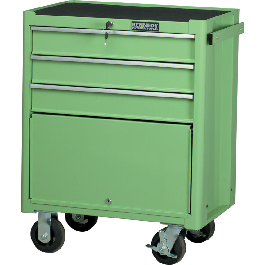 Roller Cabinet, Classic Green, Green, Steel, 3-Drawers, 890 x 690 x 460mm, 75kg Capacity
