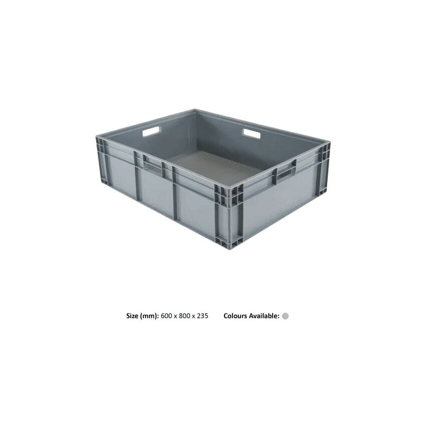 Euro Container, Plastic, Grey, 800x600x235mm