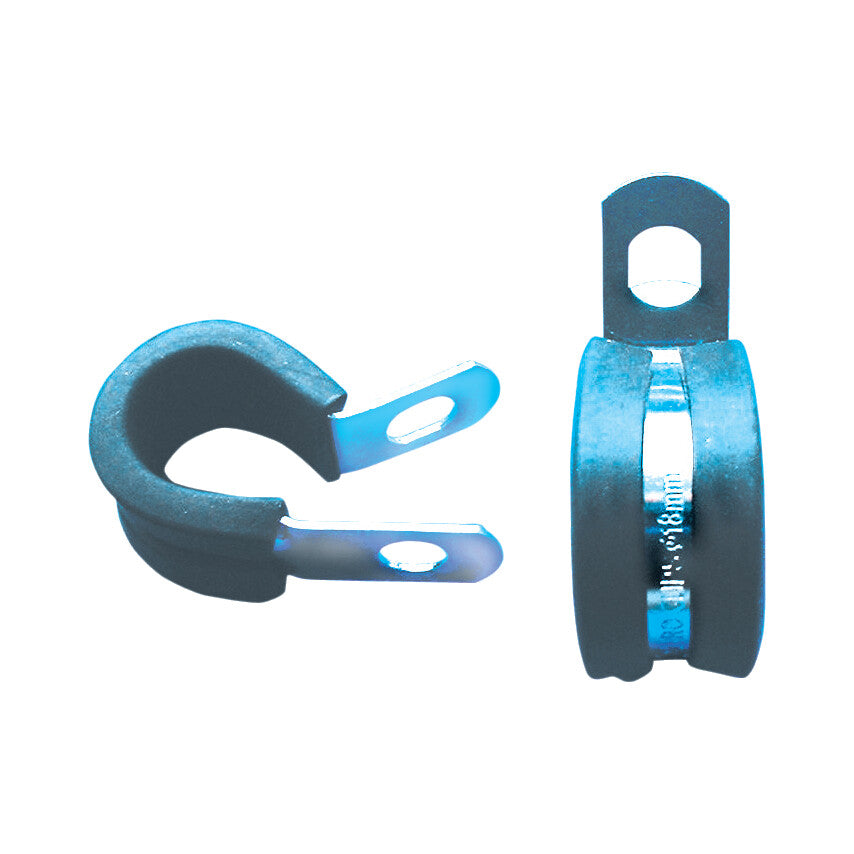 35mm ZINC PLATED P-CLIPS RUBBER LINED