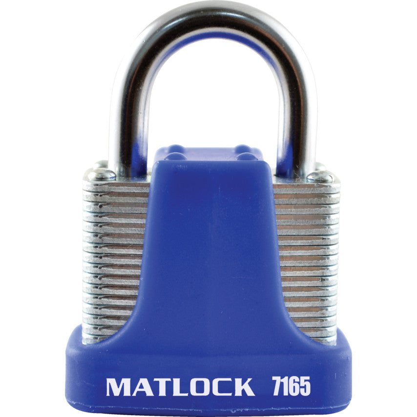 Keyed Padlock, Keyed Alike, Steel, Blue, 40mm Width, Weatherproof