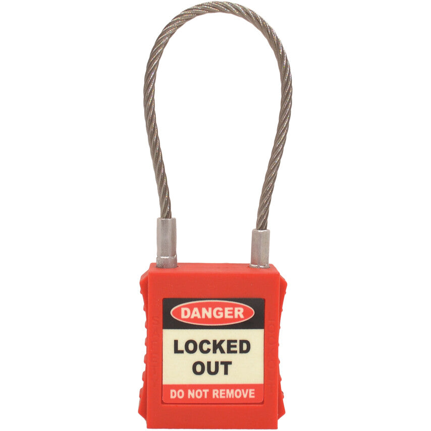 Lockout Keyed Padlock, Keyed Different, Nylon, Red, , Weatherproof