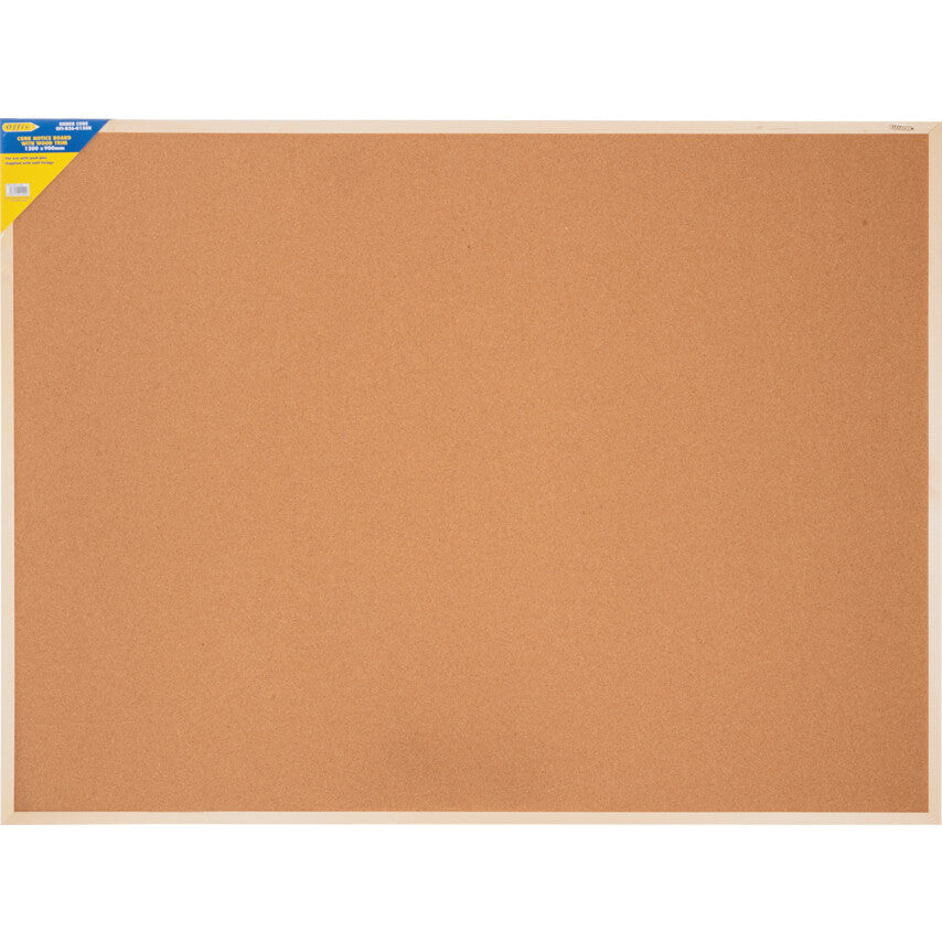 CORK NOTICE BOARD 1200x900mm WOOD TRIM