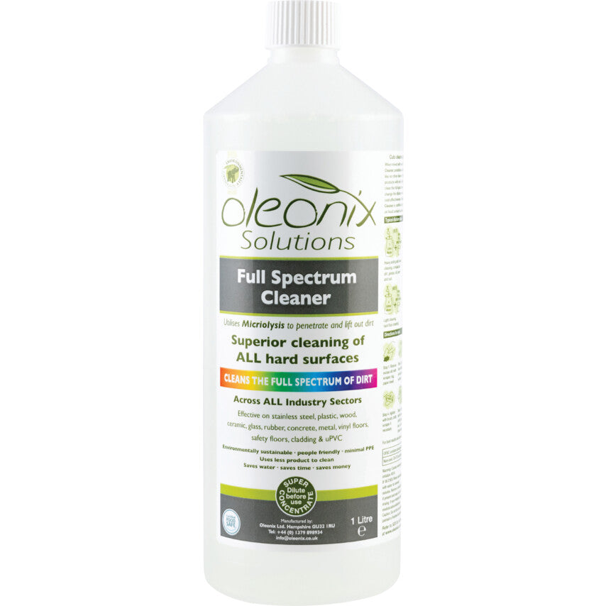Full Spectrum, Multi Surface Cleaner, 1L, Screw Top Bottle, Concentrated, Fragrance Free