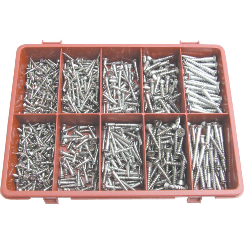 POZI C/SUNK WOODSCREW KIT A2 AVG-625PC