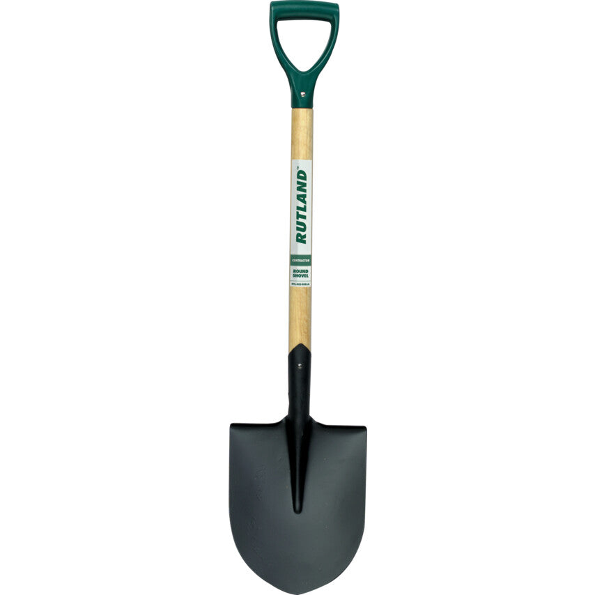 Round Mouth Shovel, 980mm Overall Length, D-Grip Handle, Carbon Steel Blade