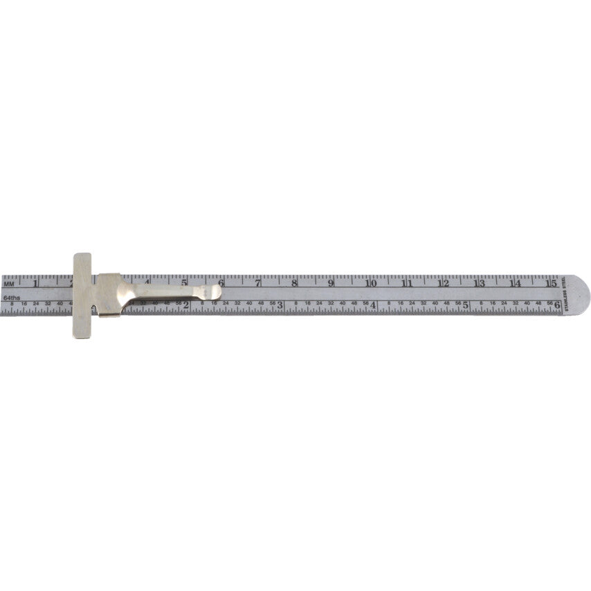 150mm/6" ST/STEEL RULE C/ W POCKET CLIP
