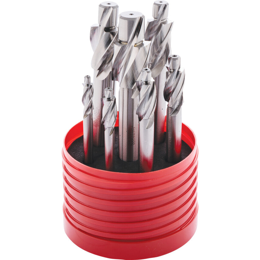 Counterbore Set, Counterbore, Plain Shank, Set of 7, High Speed Steel, Uncoated