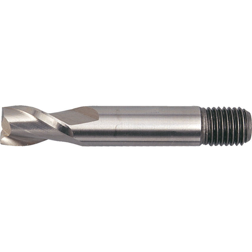Short Slot Drill, 10mm, 2fl, Threaded Shank, Cobalt High Speed Steel, Bright